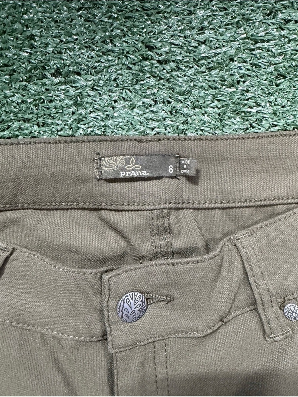 Prana Brenna Moto Pants Womens 8 Olive Green Nylon Stretch W4BREN315 Slim Leg - Picture 3 of 8